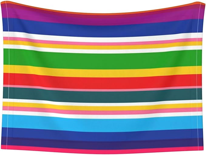 Pet Blanket for Couches and Beds, Novel Colorful Mexican Blanket Stripes, Reversible Double Sided Plush Design with Soft Bumpy Texture and Smooth Surface, Furniture Protector