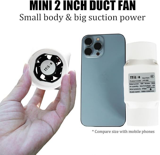 18W 12V Duct Extractor Fan 2” 50mm