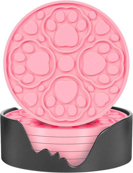 4 Inch Non-Slip Silicone Drink Coasters Set of 6