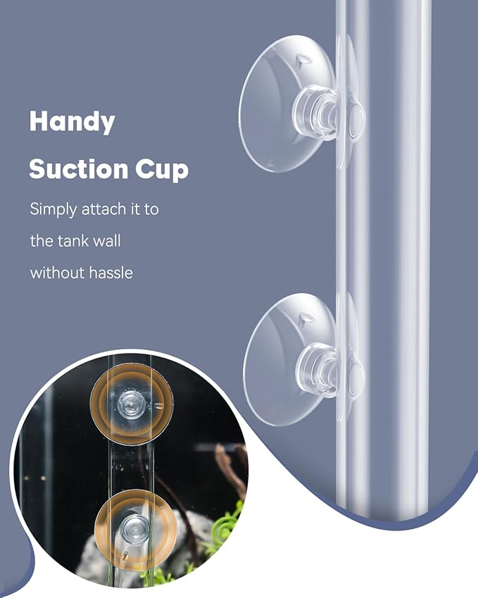Pawfly 8 Inch Aquarium Shrimp Feeder Set, Clear Glass Tube with 2 Dishes & Suction Cups, Feeding Supplies for Fish Tanks