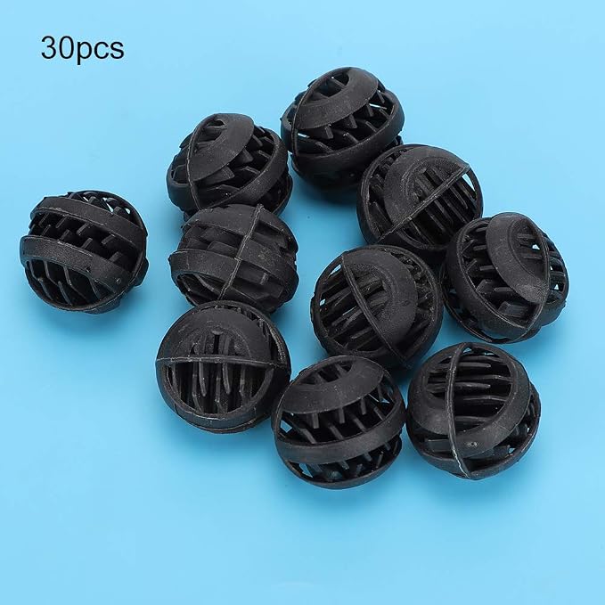 30 Pack Biofiltration Filter Balls, Removes and Nitrites, Reusable Plastic