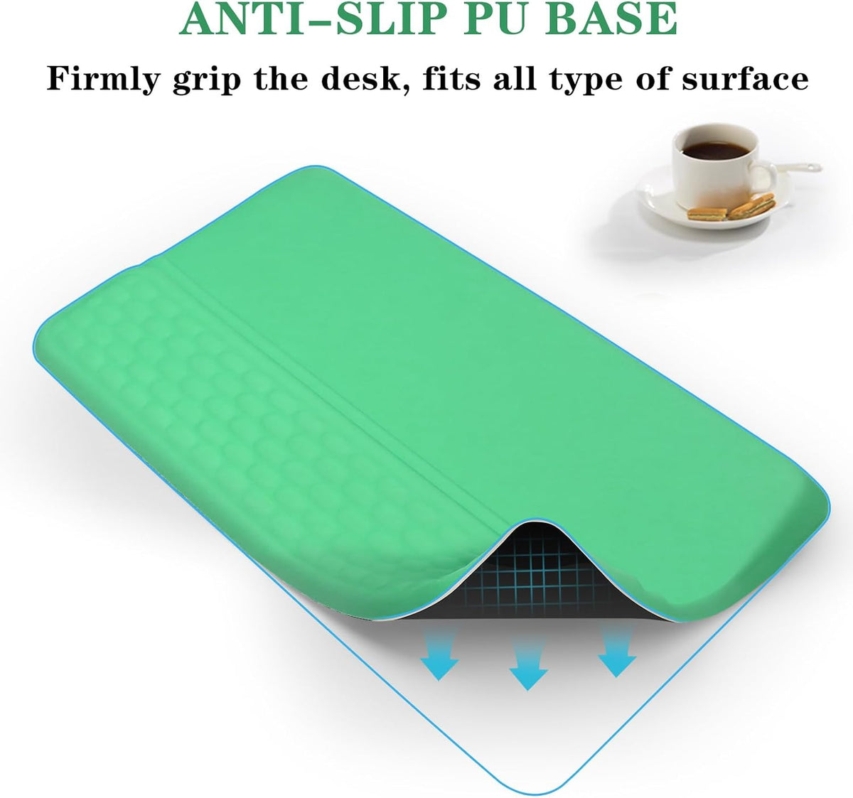 Computer Keyboard Stand with Wrist Rest Support Pad, Green