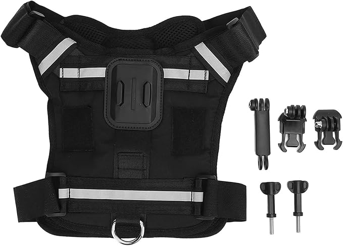 Dog Harness Camera Mount Vest Adjustable Comfortable Pet Action for Large Medium and Small Dogs,Compatibility for DJI,Insta360