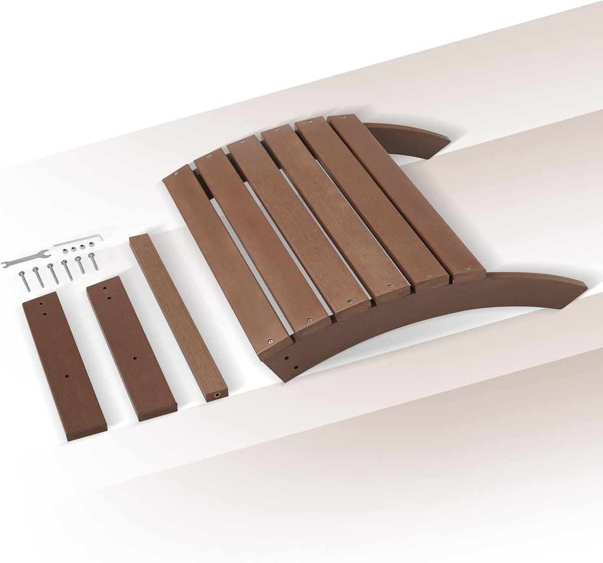 Psilvam Adirondack Ottomans, Adirondack Chair Footrest, Brown