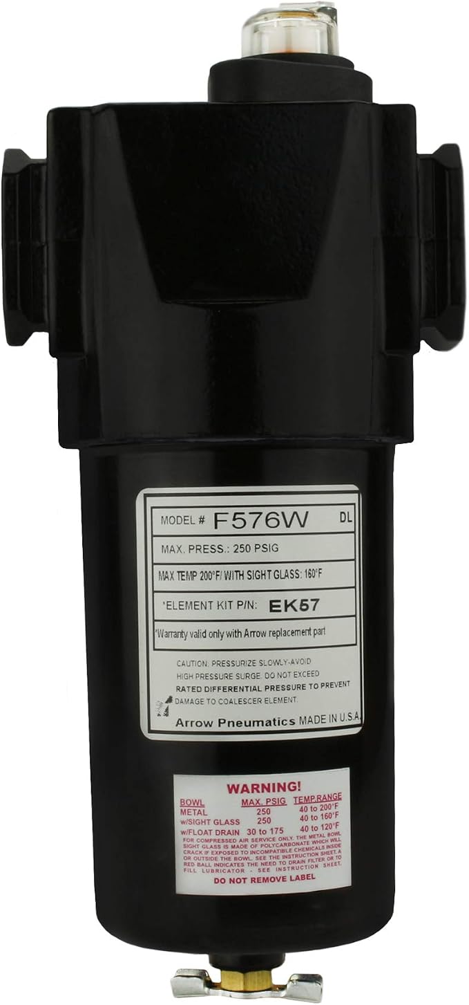Arrow Pneumatic 3/4" Compressed Air Inline Coalescing Oil Removing Filter MADE