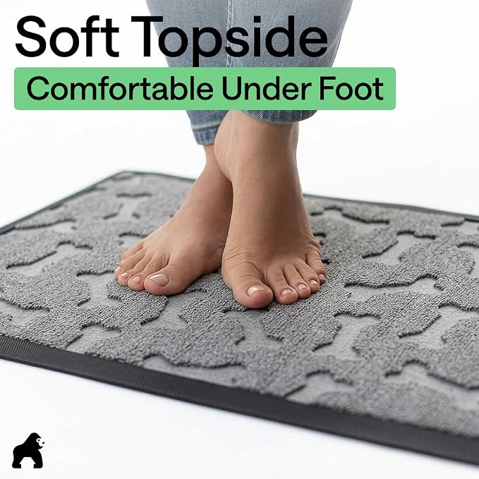 GORILLA GRIP 100% Waterproof All-Season WeatherMAX Doormat, US Designed Natural