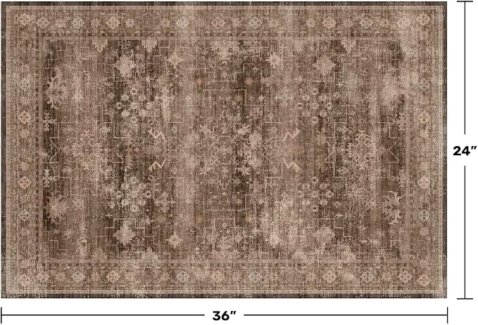 Boho Taupe Brown 2x3 Entryway Rug