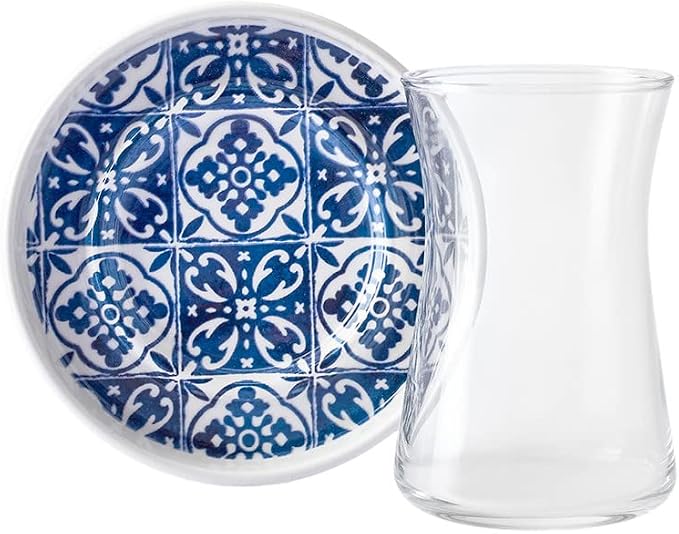 KARACA Mavili Turkish Tea Cups Set
