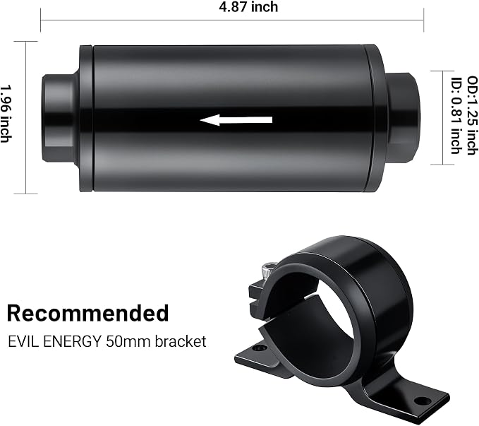 EVIL ENERGY Inline Fuel Filter 10 Micron
