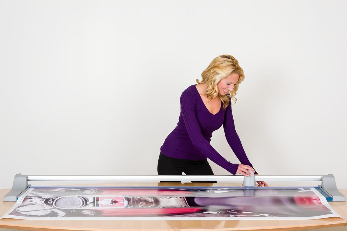 Dahle 472 Premium Rolling Trimmer, 72" Cut Length, 12 Sheet Capacity, Self-Sharpening, Automatic Clamp, German Engineered Paper Cutter