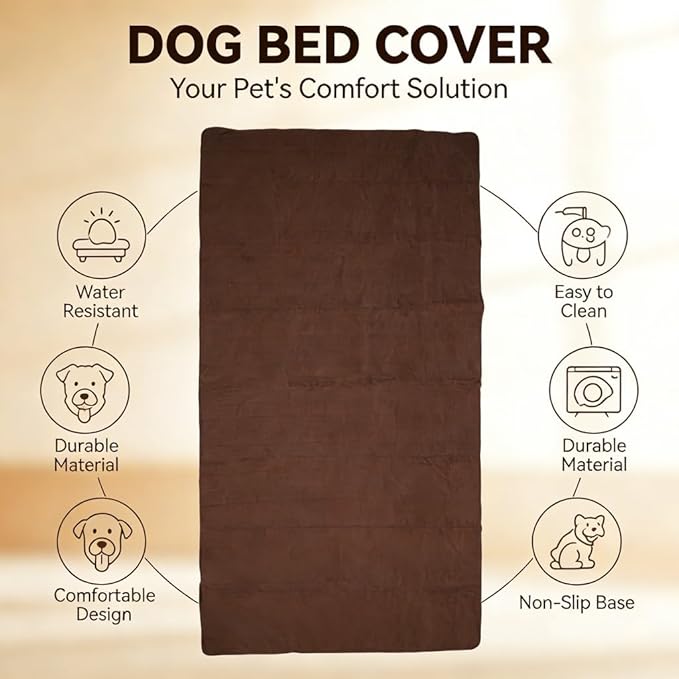 Waterproof Dog Bed Cover, Slip, Washable Pet Blanket Sofa Furniture Protector, Brown 52x82in - Double Sided Waterproof, Secure Non Slip Bottom, Ideal for Dogs and Cats (52x82inch)