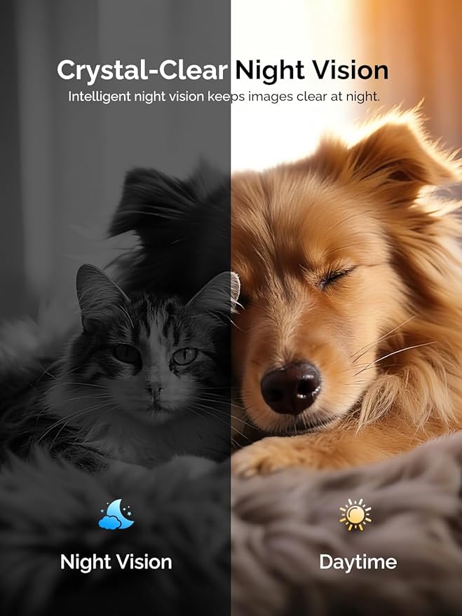 Orison Smart Mobile Pet Camera Robot, 1080P HD Indoor Pet Camera for Home, Auto Patrol & Auto Recharge, Night Vision, Two-Way Audio, App Control, Local Storage