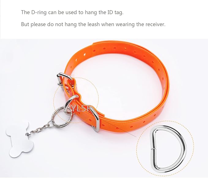 Dog Collar Strap for Most of Electronic Training Shock Collar Receivers-Adjustable Durable Waterproof Odorless 3/4 Inch Collar Replacement for Barking Fence-Pet TPU Collar Strap