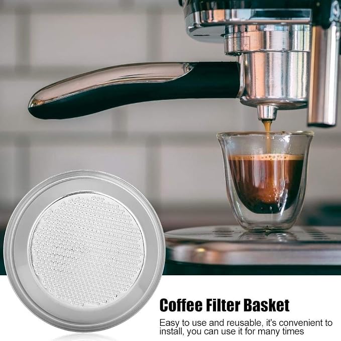 Fdit 58mm Stainless Steel Coffee Filter Basket Single Layer Double Doses Filter