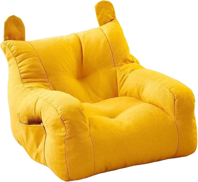 Cute Ear Pet Sofa Bed, Pet Bed Mat, Linen Pet Bed for Small & Medium Dogs and Cats, Soft Washable Pet Furniture Beds Supplies for Dog Kitty (Yellow)