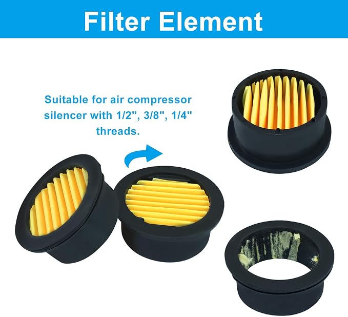 Zorfeter 6PCS Air Compressor Silencer Filter Elements