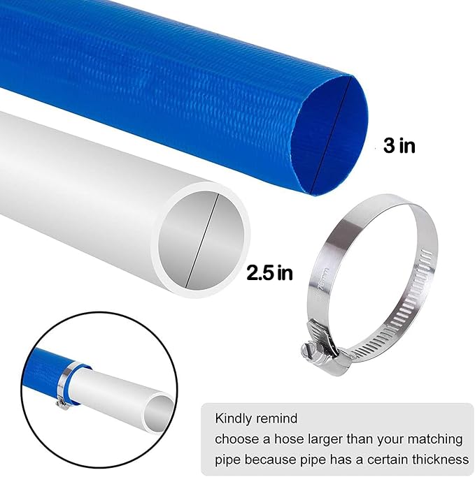 3” Diameter x 100' Blue Backwash Hose