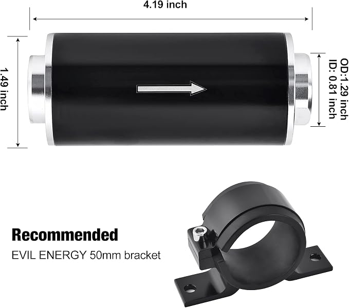 EVIL ENERGY Inline Fuel Filter 100 Micron