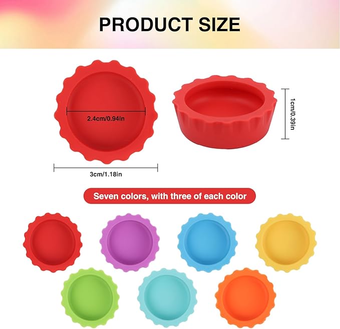LOGJAM 21 Pack Crested Gecko Food and Water Dish, Silicone Reptile Food Bowl, Gecko Tank Accessories for Hermit Crab, Tarantula, Isopods and Lizard, 7 Colors