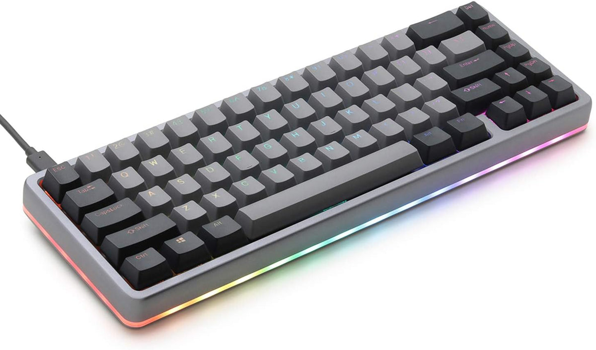 DROP ALT High-Profile Mechanical Keyboard — 65% (67 Key) Gaming Keyboard, Hot-Swap Switches, Programmable Macros, RGB LED Backlighting, USB-C, Doubleshot PBT, Aluminum Frame (Cherry MX Brown, Gray)