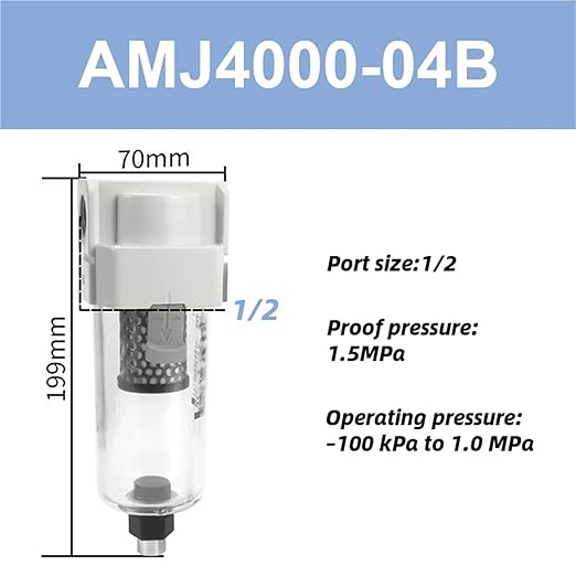 1pc Vacuum Water Droplet Separator Vacuum Pipeline Filter Negative Pressure