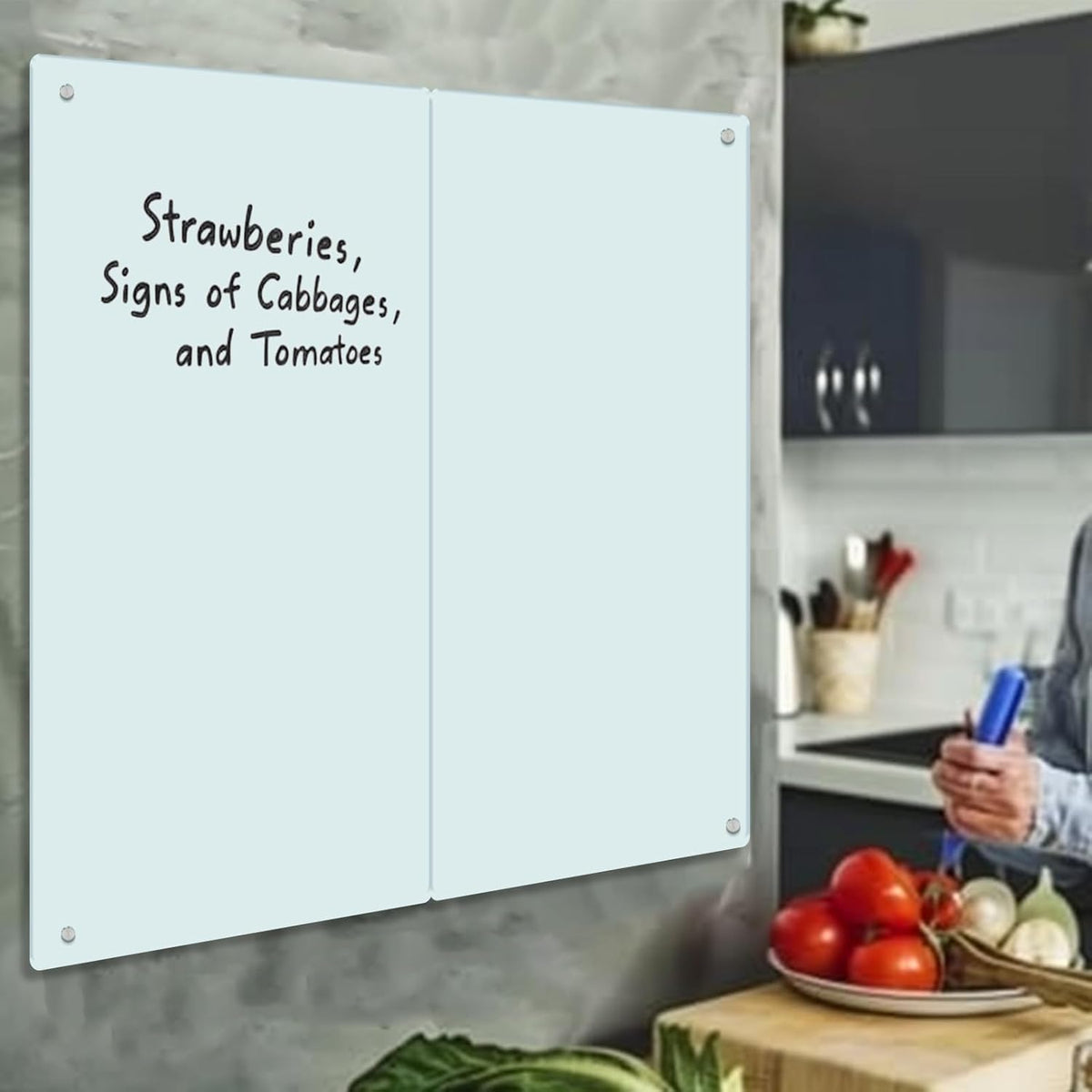 Glass Whiteboard - Glass Dry Erase Board 36" x 60" Magnetic White Board Writing Board White Boards for Walls Wall Office Home