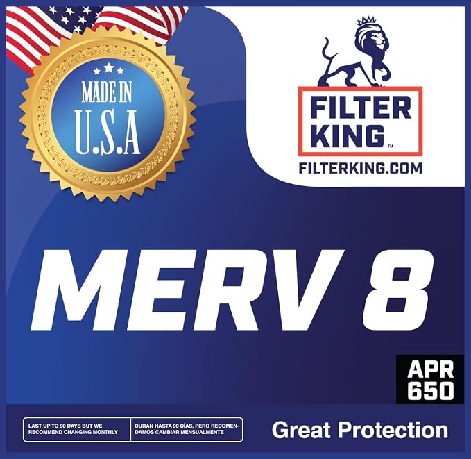 Filter King 20x24x4 Air Filter | 3-PACK | MERV 8 HVAC Pleated A/C Furnace