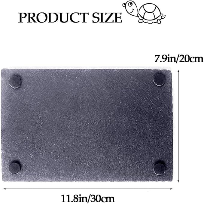kathson 2 pcs Reptile Basking Platform Tortoise Rock Plate Turtle Bathing Area Feeding Food Dish Resting Terrace（7.9x11.8inch）