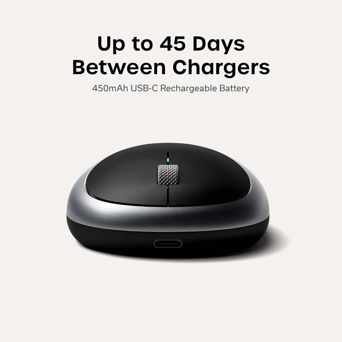 Satechi M1 Wireless Bluetooth Mouse, USB-C Rechargeable, Space Gray
