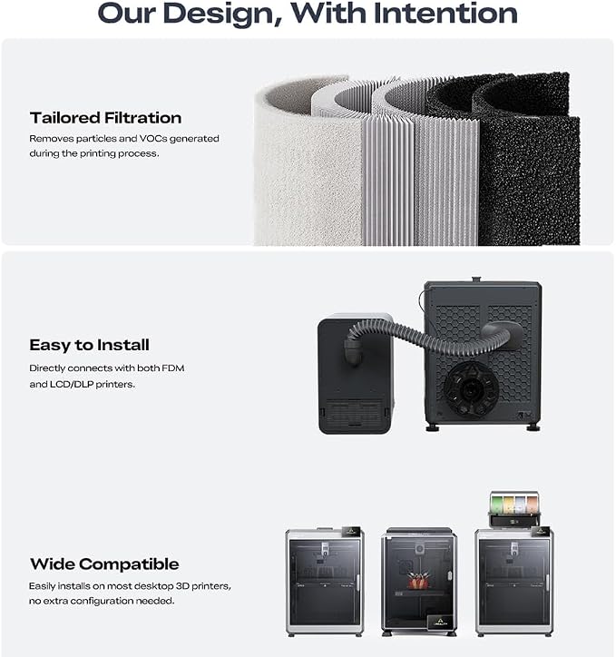 3D Printing Professional Air Purifier Smart Touch Control 360°All-Round