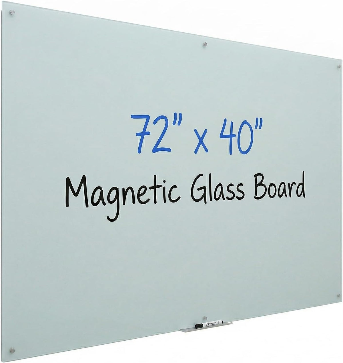 Frameless Glass Whiteboard, Magnetic White Glass Dry Erase Board 72x40 Inch