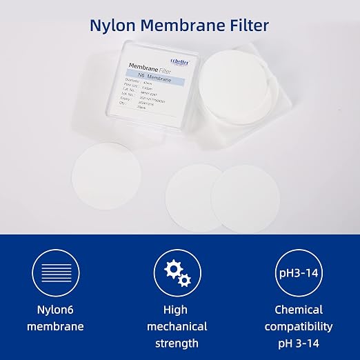 100 Pieces/Pack PTFE Disc Membrane Filters Hydrophilic 47mm Diameter 0.45µm
