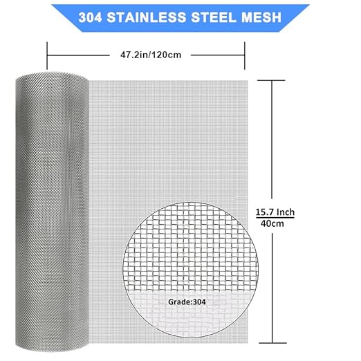 304 Stainless Steel Mesh Screen#80Mesh -Size:15.7"x47.2",