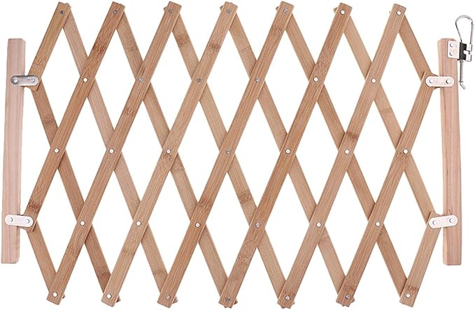 Wood Pet Expanding Swing Gate - Adjustable Dog Gate for Doorways, Hallways, Stairs - 16.14x39.37inch