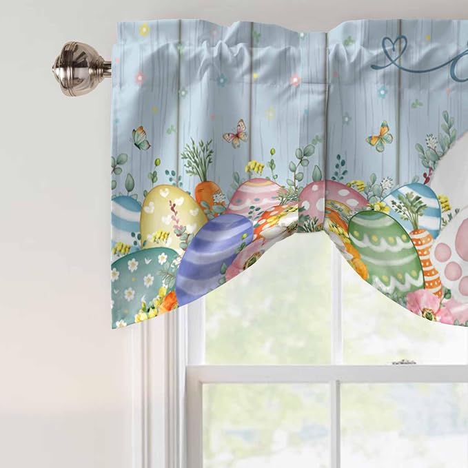 Spring Easter Tie Up Valance Curtains