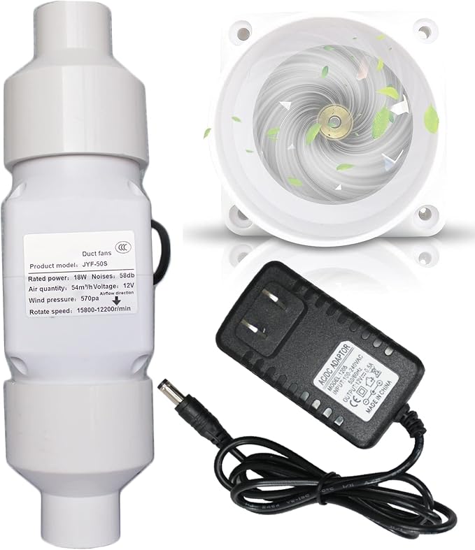 Air Circulation Duct Fan 2 Inch 50Mm Inline Extractor 32Cfm Fan Air Diffuser