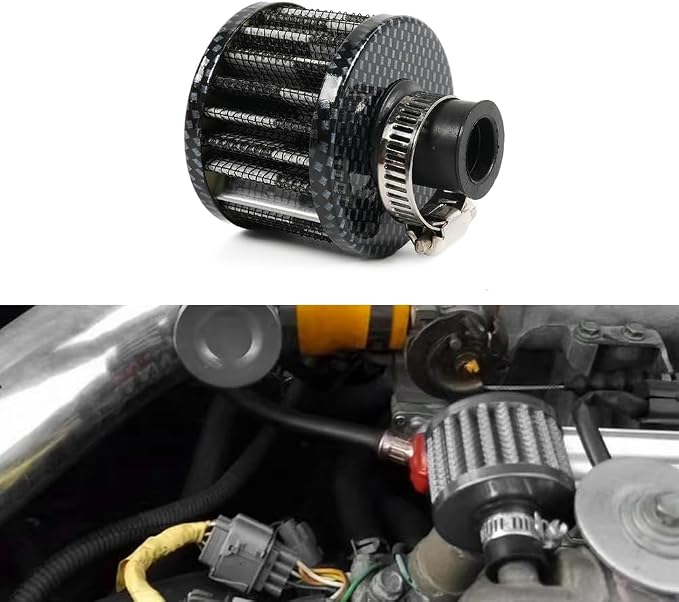 MUGE RACING 2Pcs Air Filter Cold Air Intake Filter Breather 12mm Valve Cover