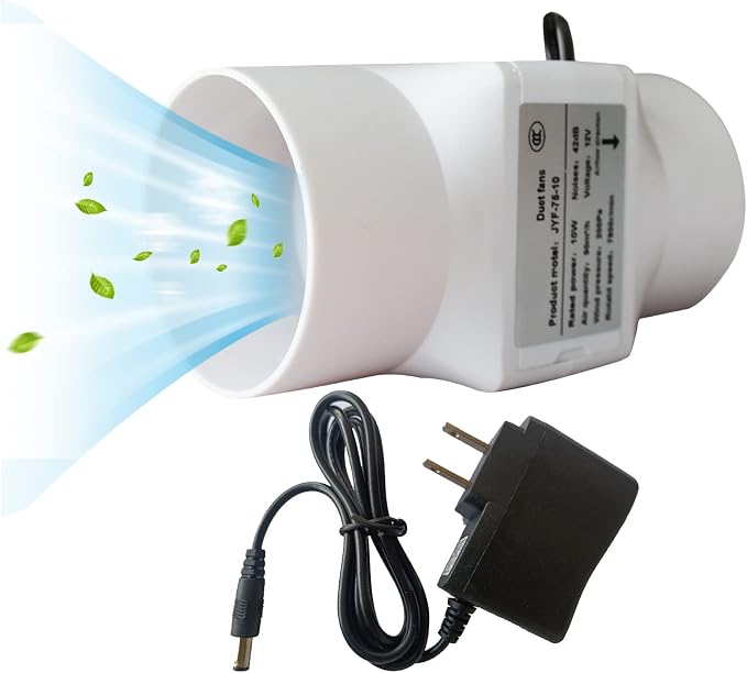 3Inch Inline Duct Fan 10W Air Extractor Booster 12V Air Diffuser Circulation