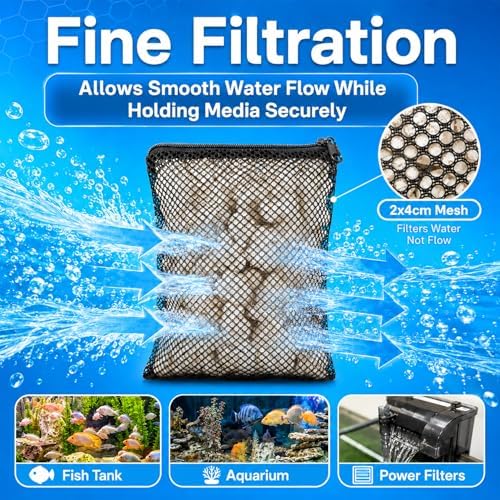 MAQIHAN 10 Pack Aquarium Filter Media Bags - Reusable Mesh Bags with Zipper