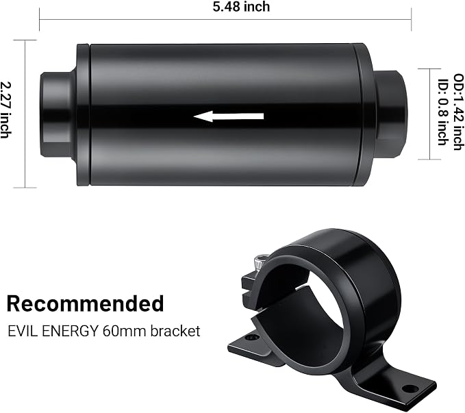 EVIL ENERGY Inline Fuel Filter 40 Micron