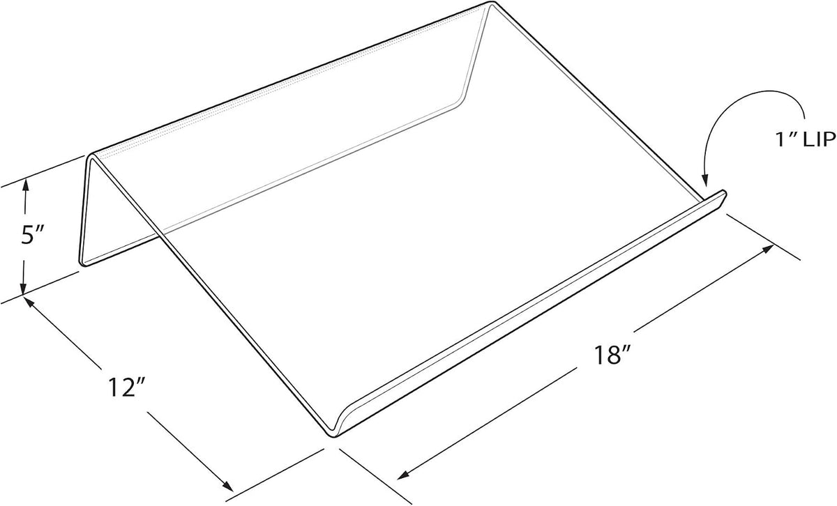 Azar Displays - 515542 - Acrylic Book Stand Holder 3/16" Thick, Size: 18"W x 12"D x 5"H