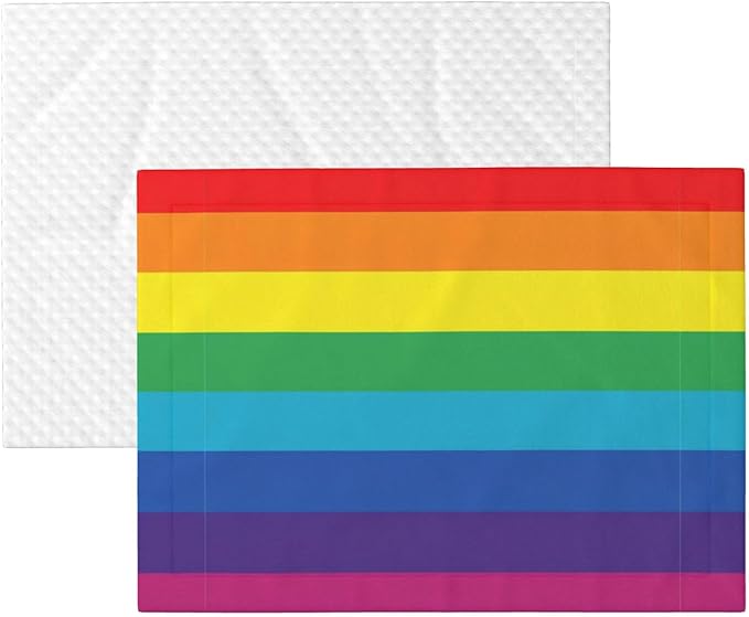 Double Sided Pet Bed Blanket for Added Cushion Warmth, LGBT Pride Rainbow Flag, Reversible Cover with Textured Dot Surface for Existing Beds Standalone Mat