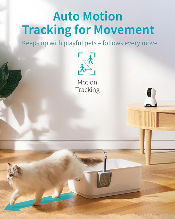 VIMTAG 2.5K Pan/Tilt Cameras for Home Security, Indoor Camera for Pet/Dog/Cat/Baby/Nanny/Room with Phone App, 5G/2.4G WiFi, Night Vision, 2-Way Audio, Motion Tracking, AI Detection, Works w/Alexa