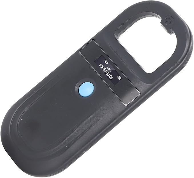 Animal ID Reader, USB Rechargeable Handheld Pet Microchip Scanner with OLED Display and 128 Data Storage for Dog and Cat Identification