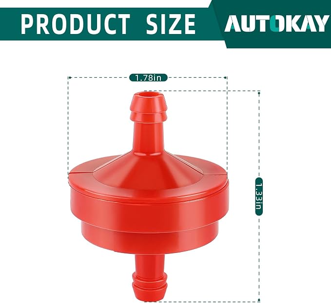 AUTOKAY Lawn Mower 1/4" Inline Gas Fuel Filter Compatible
