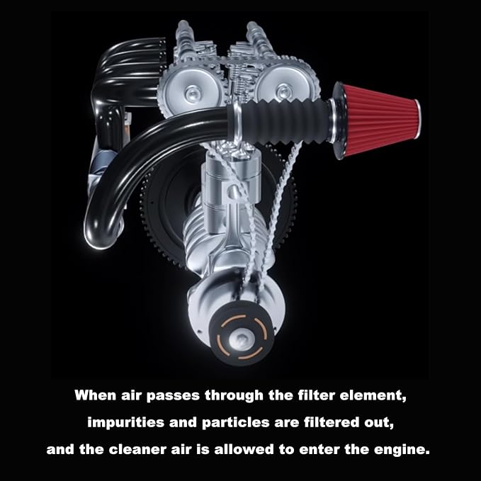 RYANSTAR RACING 102mm 4" High Flow Round Tapered Cone Cool Air Filter Cleaner