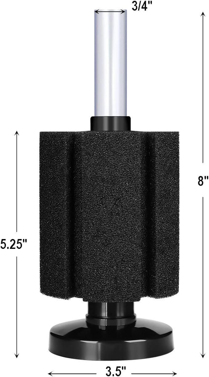AQUANEAT Aquarium Bio Sponge Filter Breeding Fry Betta Shrimp Nano Fish Tank (M Large up to 50Gal)