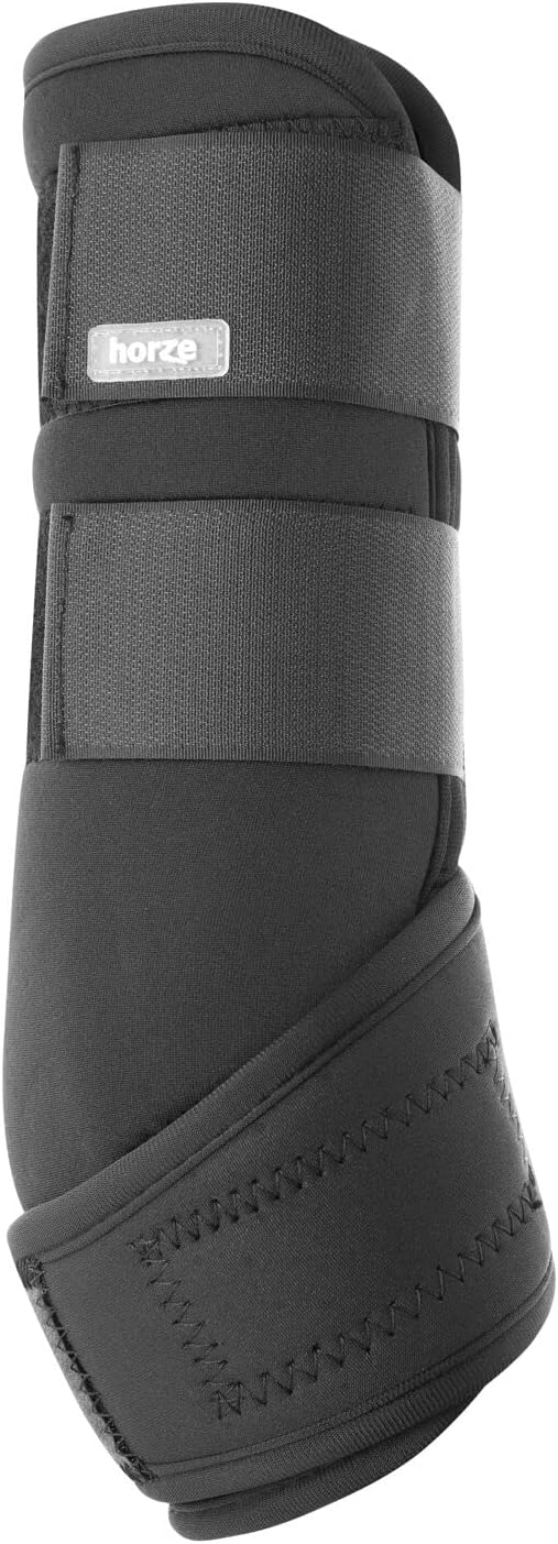 HORZE Brushing Splint Boots for Horses (Pair) - Durable Neoprene, Secure Closure, Lightweight - Black - S