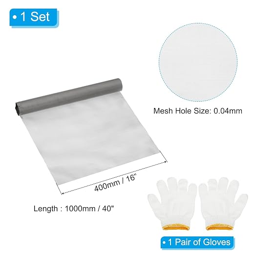 PATIKIL 40" L x 16" W Woven Wire Mesh, 350 Mesh 304 Stainless Steel Air Vent