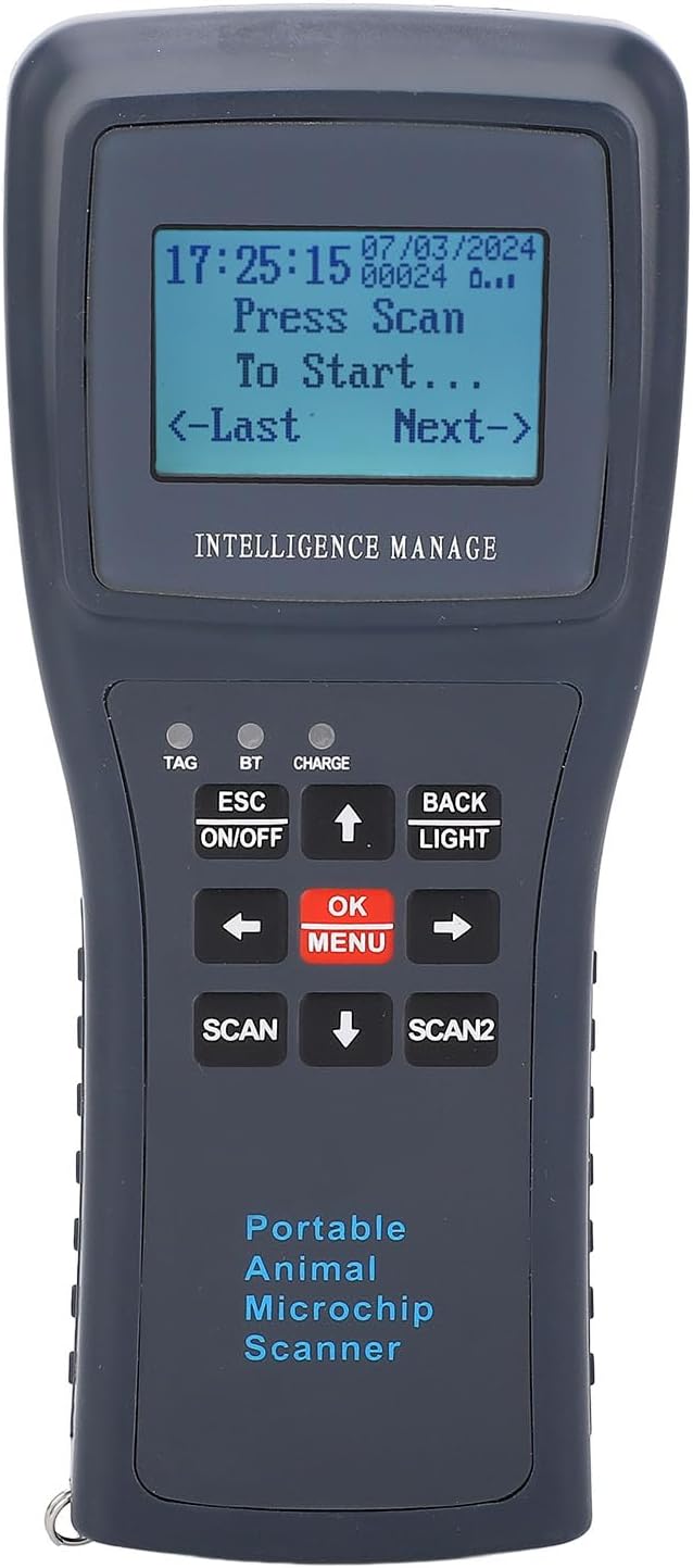 Sonew Pet Microchip Scanner Handheld ID Reader with Capability, Automatic Data Storage & USB Connectivity (with Bluetooth)